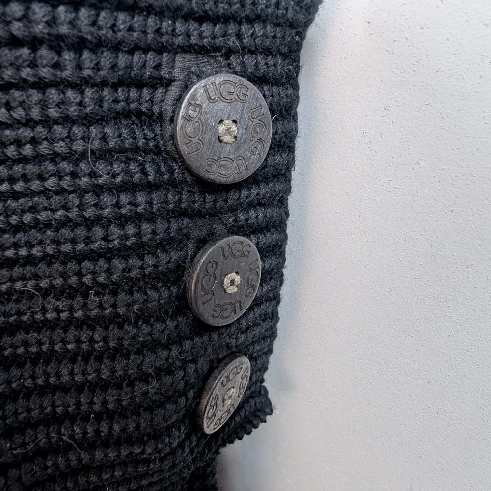 UGG Australia Women's‎ Black Knit Button Tall Boots Size 7